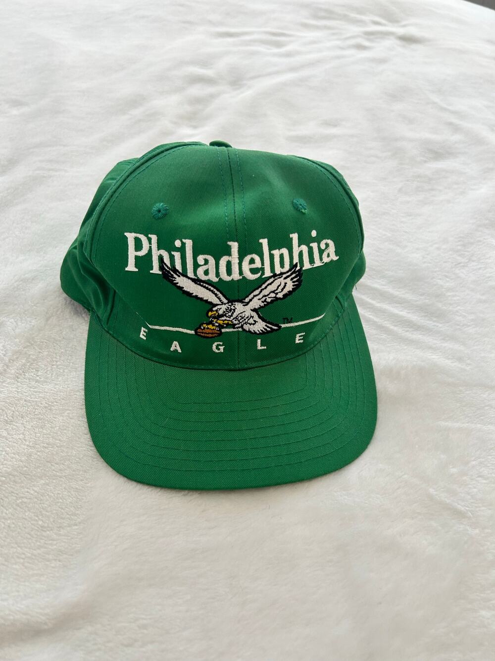 90's Philadelphia Eagles Eastport Plain Logo NFL Snapback Hat Vintage XC
